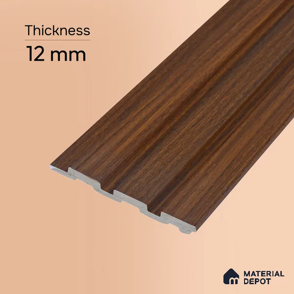 Wooden Look PN 06838 9.2 ft x 4.9 inch Charcoal Panel - 12 mm | Suitable for Living Room, Bedroom & TV Cabinet | Width is Subjected to 5% Variation