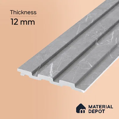 Cloud Grey Marble Look PN 06851 9.2 ft x 4.9 inch Charcoal Panel - 12 mm | Suitable for Living Room, Bedroom & TV Cabinet | Width is Subjected to 5% Variation