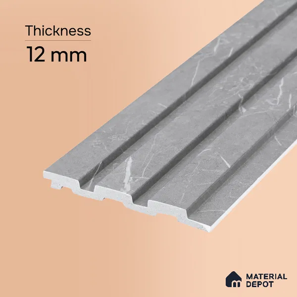 Cloud Grey Marble Look PN 06851 9.2 ft x 4.9 inch Charcoal Panel - 12 mm | Suitable for Living Room, Bedroom & TV Cabinet | Width is Subjected to 5% Variation