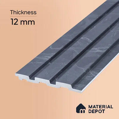 Slate Grey Marble Look PN 06852 9.2 ft x 4.9 inch Charcoal Panel - 12 mm | Suitable for Living Room, Bedroom & TV Cabinet | Width is Subjected to 5% Variation
