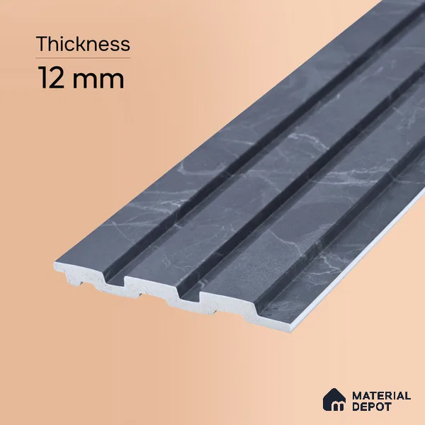 Slate Grey Marble Look PN 06852 9.2 ft x 4.9 inch Charcoal Panel - 12 mm | Suitable for Living Room, Bedroom & TV Cabinet | Width is Subjected to 5% Variation