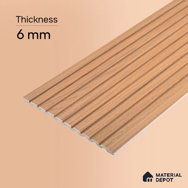 Wooden Look PN 06910 8 ft x 6 inch Charcoal Panel - 6 mm | Suitable for Living Room, Bedroom & TV Cabinet | Width is Subjected to 5% Variation