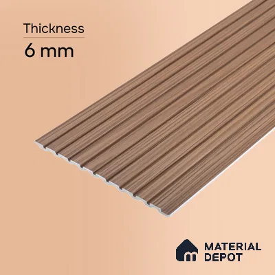Wooden Look PN 06912 8 ft x 6 inch Charcoal Panel - 6 mm | Suitable for Living Room, Bedroom & TV Cabinet | Width is Subjected to 5% Variation