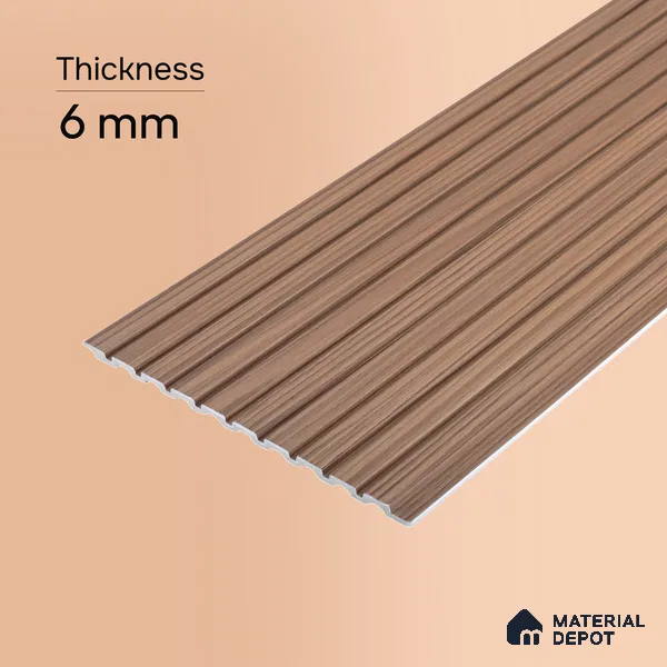 Wooden Look PN 06912 8 ft x 6 inch Charcoal Panel - 6 mm | Suitable for Living Room, Bedroom & TV Cabinet | Width is Subjected to 5% Variation