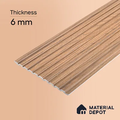 Wooden Look PN 06913 8 ft x 6 inch Charcoal Panel - 6 mm | Suitable for Living Room, Bedroom & TV Cabinet | Width is Subjected to 5% Variation