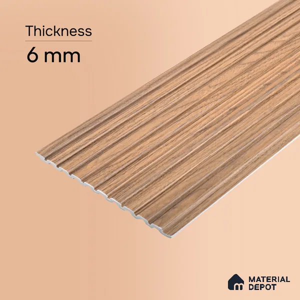 Wooden Look PN 06913 8 ft x 6 inch Charcoal Panel - 6 mm | Suitable for Living Room, Bedroom & TV Cabinet | Width is Subjected to 5% Variation