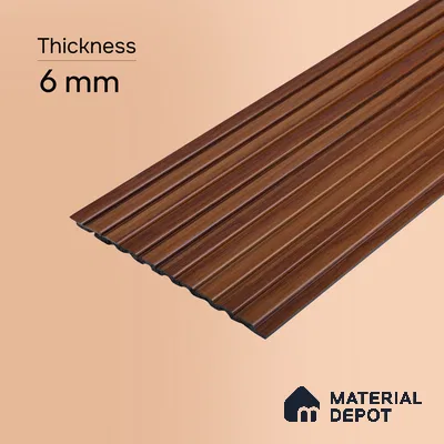 Wooden Look PN 06916 8 ft x 6 inch Charcoal Panel - 6 mm | Suitable for Living Room, Bedroom & TV Cabinet | Width is Subjected to 5% Variation