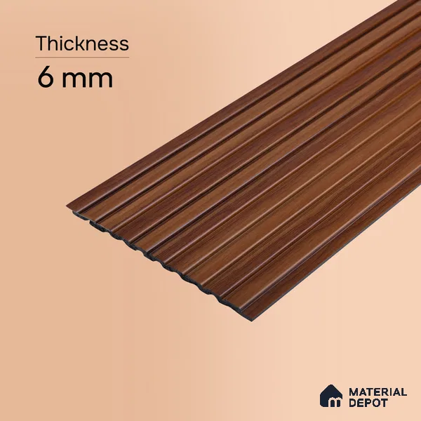 Wooden Look PN 06916 8 ft x 6 inch Charcoal Panel - 6 mm | Suitable for Living Room, Bedroom & TV Cabinet | Width is Subjected to 5% Variation