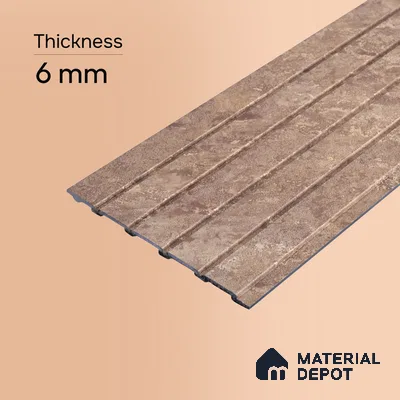 Mocha Brown Stone Look PN 06942 8 ft x 6 inch Charcoal Panel - 6 mm | Suitable for Living Room, Bedroom & TV Cabinet | Width is Subjected to 5% Variation
