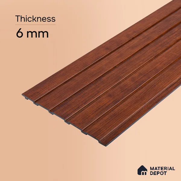Wooden Look PN 06945 8 ft x 6 inch Charcoal Panel - 6 mm | Suitable for Living Room, Bedroom & TV Cabinet | Width is Subjected to 5% Variation