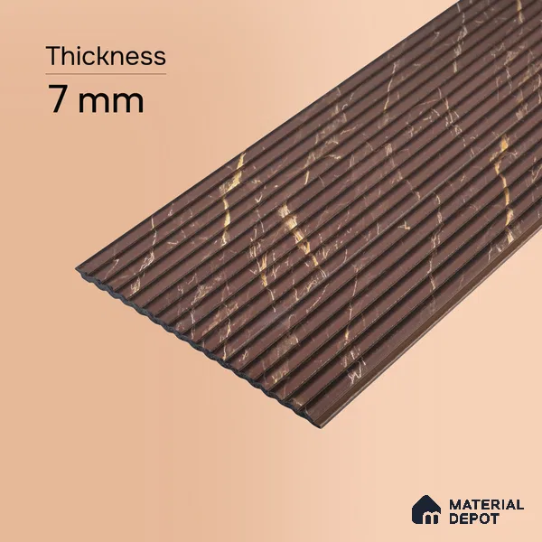 Cappucino Brown Marble Look PN 07009 8 ft x 6.1 inch Charcoal Panel - 7 mm | Suitable for Feature Wall, TV Unit & Living Room | Width is Subjected to 5% Variation