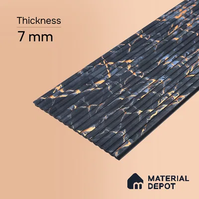 Graphite Grey Marble Look PN 07010 8 ft x 6.1 inch Charcoal Panel - 7 mm | Suitable for Feature Wall, TV Unit & Living Room | Width is Subjected to 5% Variation