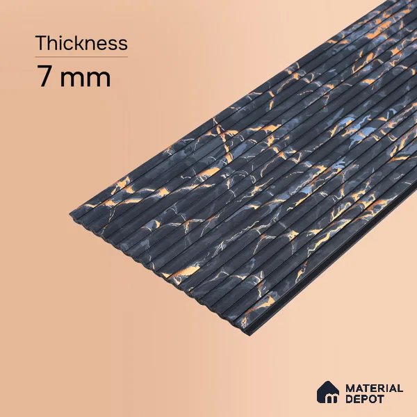 Graphite Grey Marble Look PN 07010 8 ft x 6.1 inch Charcoal Panel - 7 mm | Suitable for Feature Wall, TV Unit & Living Room | Width is Subjected to 5% Variation
