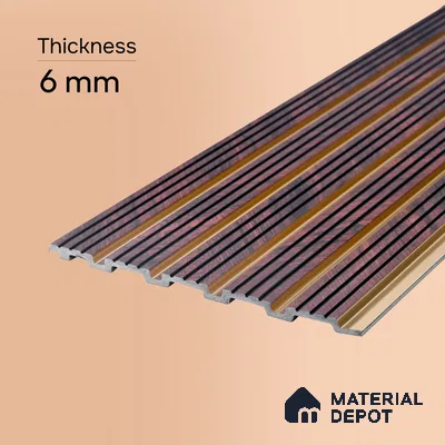 Wooden Look PN 07025 9.5 ft x 7.8 inch Charcoal Panel - 6 mm | Suitable for Feature Wall, TV Unit & Living Room | Width is Subjected to 5% Variation