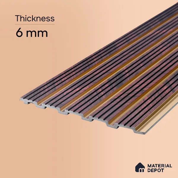 Wooden Look PN 07025 9.5 ft x 7.8 inch Charcoal Panel - 6 mm | Suitable for Feature Wall, TV Unit & Living Room | Width is Subjected to 5% Variation