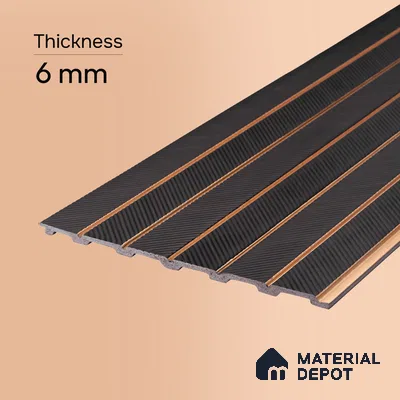 Wenge Brown Patterned Look PN 07044 9.5 ft x 7.8 inch Charcoal Panel - 6 mm | Suitable for Feature Wall, TV Unit & Living Room | Width is Subjected to 5% Variation