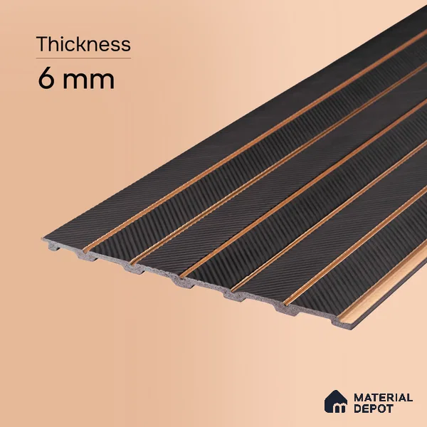 Wenge Brown Patterned Look PN 07044 9.5 ft x 7.8 inch Charcoal Panel - 6 mm | Suitable for Feature Wall, TV Unit & Living Room | Width is Subjected to 5% Variation