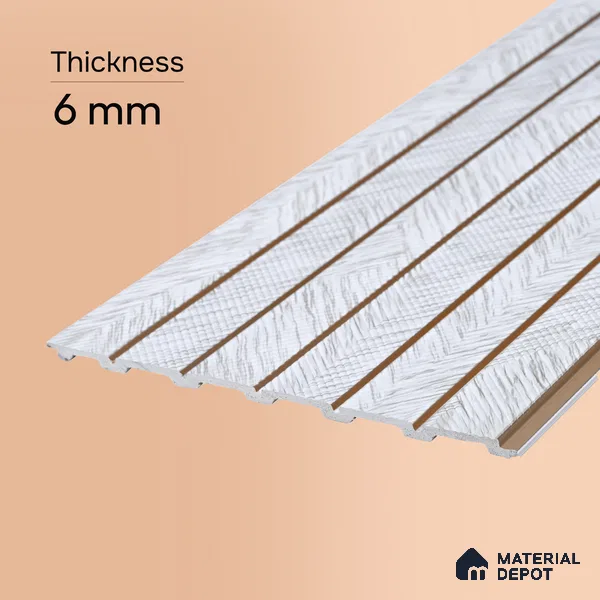 Dove Grey Patterned Look PN 07047 9.5 ft x 7.8 inch Charcoal Panel - 6 mm | Suitable for Feature Wall, TV Unit & Living Room | Width is Subjected to 5% Variation