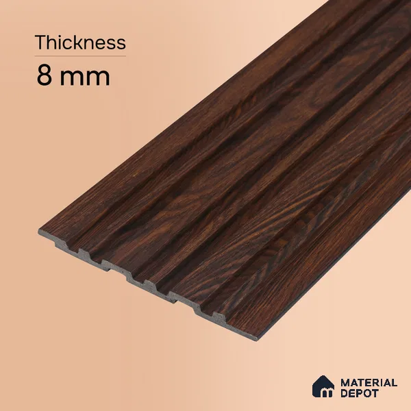 Wooden Look PN 07052 9.5 ft x 4.9 inch Charcoal Panel - 8 mm | Suitable for Feature Wall, TV Unit & Living Room | Width is Subjected to 5% Variation
