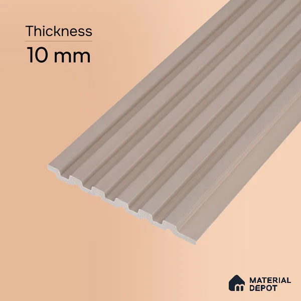 Cappuccino Beige Plain Colour Look PN 07071 9.5 ft x 4.9 inch Charcoal Panel - 10 mm | Suitable for Feature Wall, TV Unit & Living Room | Width is Subjected to 5% Variation