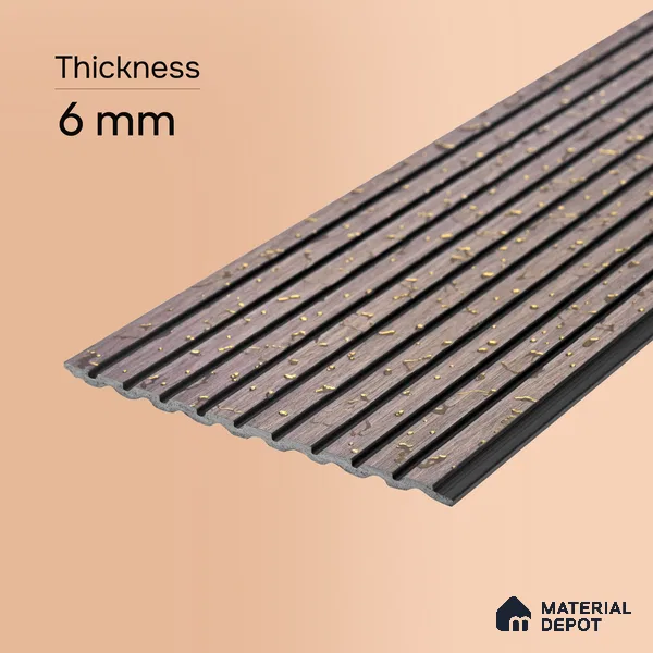 Mocha Brown Marble Look PN 07115 9.5 ft x 6 inch Charcoal Panel - 6 mm | Suitable for Feature Wall, TV Unit & Living Room | Width is Subjected to 5% Variation
