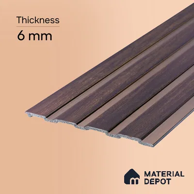 Wooden Look PN 07123 9.5 ft x 6 inch Charcoal Panel - 6 mm | Suitable for Feature Wall, TV Unit & Living Room | Width is Subjected to 5% Variation