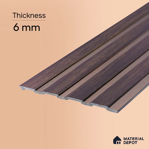 Wooden Look PN 07123 9.5 ft x 6 inch Charcoal Panel - 6 mm | Suitable for Feature Wall, TV Unit & Living Room | Width is Subjected to 5% Variation