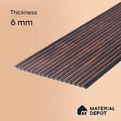 Wooden Look PN 07132 9.5 ft x 6 inch Charcoal Panel - 6 mm | Suitable for Feature Wall, TV Unit & Living Room | Width is Subjected to 5% Variation