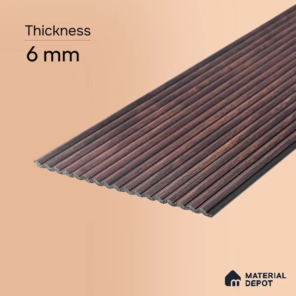 Wooden Look PN 07132 9.5 ft x 6 inch Charcoal Panel - 6 mm | Suitable for Feature Wall, TV Unit & Living Room | Width is Subjected to 5% Variation