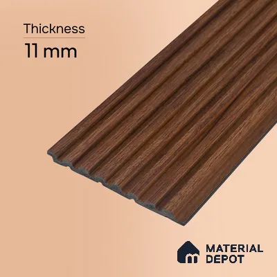 Wooden Look PN 07643 9.5 ft x 4.9 inch Charcoal Panel - 11 mm | Suitable for Feature Wall, Living Room & Bedroom | Width is Subjected to 5% Variation