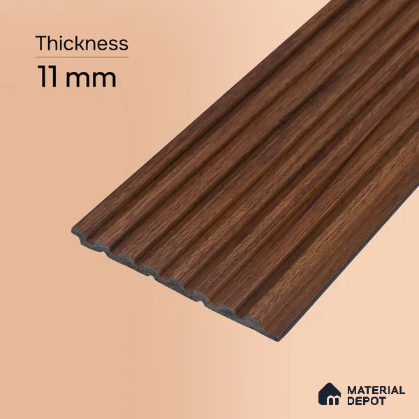 Wooden Look PN 07643 9.5 ft x 4.9 inch Charcoal Panel - 11 mm | Suitable for Feature Wall, Living Room & Bedroom | Width is Subjected to 5% Variation
