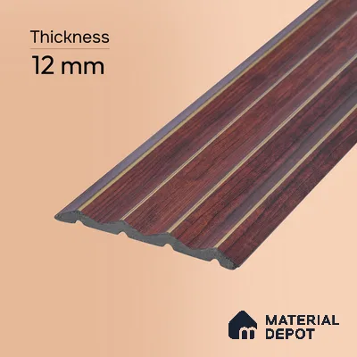Wooden Look PN 07707 9.1 ft x 4.9 inch Charcoal Panel - 12 mm | Suitable for Living Room, Bedroom & TV Cabinet | Width is Subjected to 5% Variation