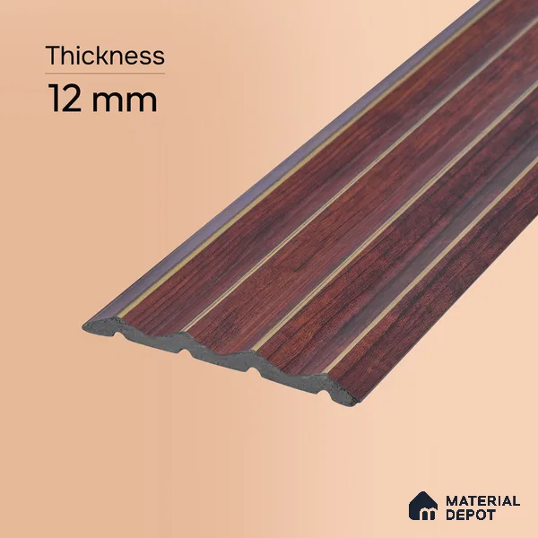 Wooden Look PN 07707 9.1 ft x 4.9 inch Charcoal Panel - 12 mm | Suitable for Living Room, Bedroom & TV Cabinet | Width is Subjected to 5% Variation