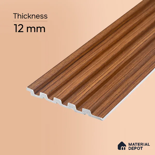 Wooden Look PN 07709 9.1 ft x 4.9 inch Charcoal Panel - 12 mm | Suitable for Living Room, Bedroom & TV Cabinet | Width is Subjected to 5% Variation