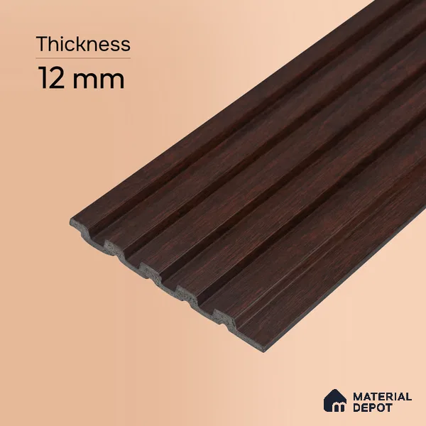 Wooden Look PN 07710 9.1 ft x 4.9 inch Charcoal Panel - 12 mm | Suitable for Living Room, Bedroom & TV Cabinet | Width is Subjected to 5% Variation