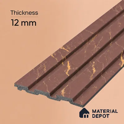 Mocha Brown Marble Look PN 06850 9.2 ft x 4.9 inch Charcoal Panel - 12 mm | Suitable for Living Room, Bedroom & TV Cabinet | Width is Subjected to 5% Variation
