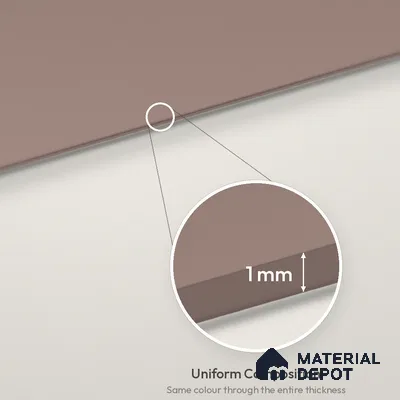 Mocha Brown Solid Colors Look LM 26008 8 ft x 4 ft Matte Finish ASA Laminate - 1 mm