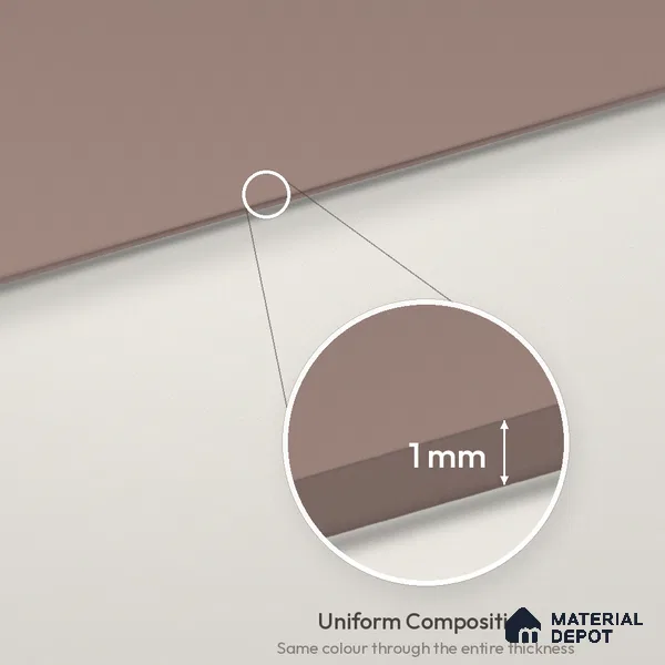 Mocha Brown Solid Colors Look LM 26008 8 ft x 4 ft Matte Finish ASA Laminate - 1 mm