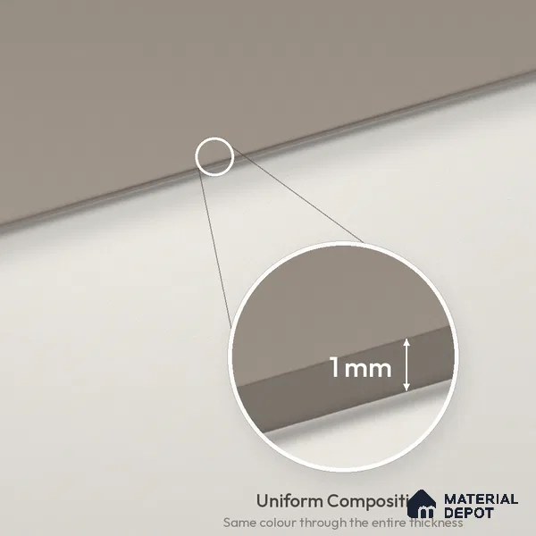 Mocha Brown Solid Colors Look LM 26009 8 ft x 4 ft Matte Finish ASA Laminate - 1 mm