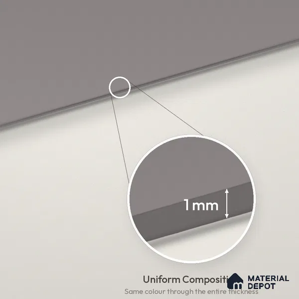 Steel Grey Solid Colors Look LM 26010 8 ft x 4 ft Matte Finish ASA Laminate - 1 mm