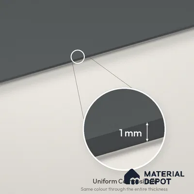 Dark Grey Solid Colors Look LM 26011 8 ft x 4 ft Matte Finish ASA Laminate - 1 mm