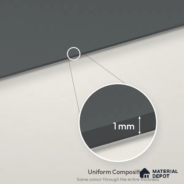 Dark Grey Solid Colors Look LM 26011 8 ft x 4 ft Matte Finish ASA Laminate - 1 mm