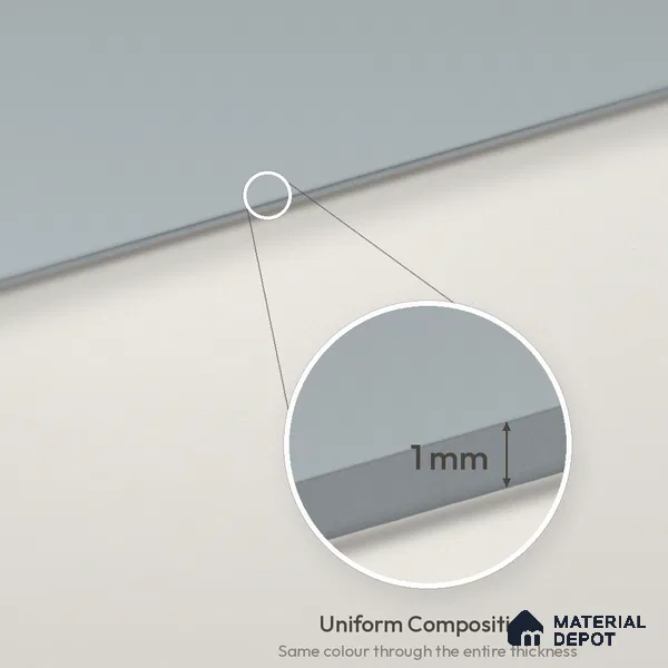 Cement Grey Solid Colors Look LM 26013 8 ft x 4 ft Matte Finish ASA Laminate - 1 mm