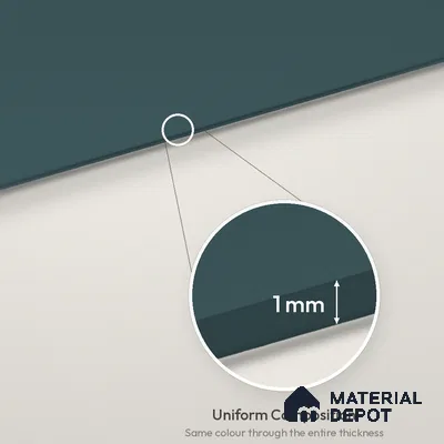 Peacock Blue Solid Colors Look LM 26015 8 ft x 4 ft Matte Finish ASA Laminate - 1 mm