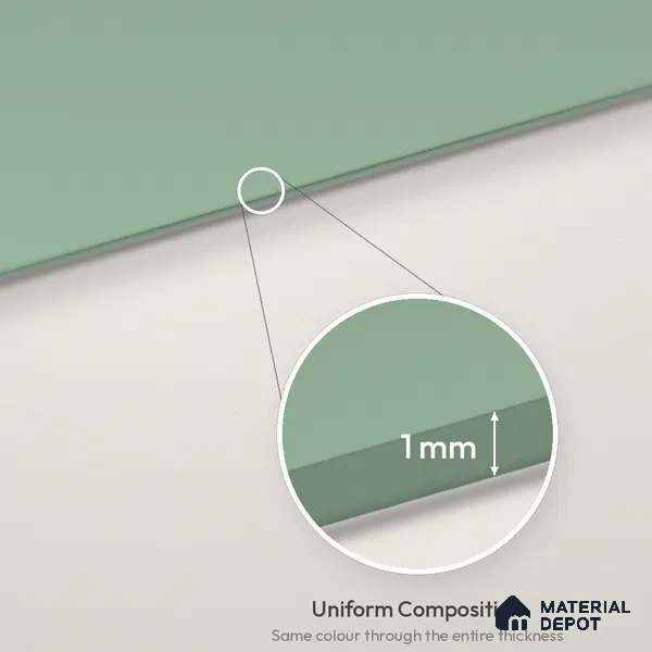 Sage Green Solid Colors Look LM 26016 8 ft x 4 ft Matte Finish ASA Laminate - 1 mm