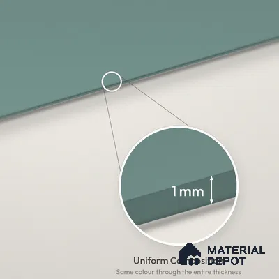 Teal Blue Solid Colors Look LM 26017 8 ft x 4 ft Matte Finish ASA Laminate - 1 mm