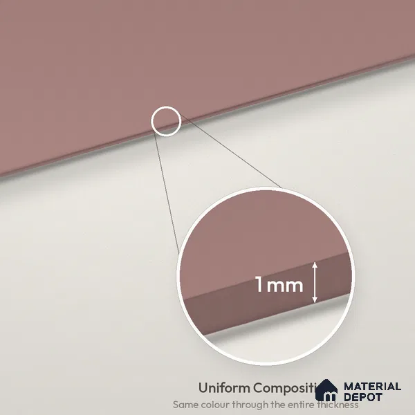 Mocha Brown Solid Colors Look LM 26018 8 ft x 4 ft Matte Finish ASA Laminate - 1 mm
