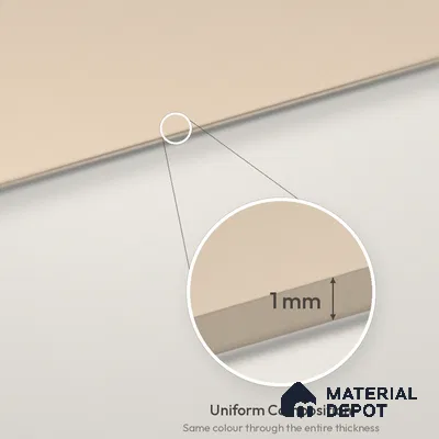 Taupe Beige Solid Colors Look LM 26021 8 ft x 4 ft Matte Finish ASA Laminate - 1 mm