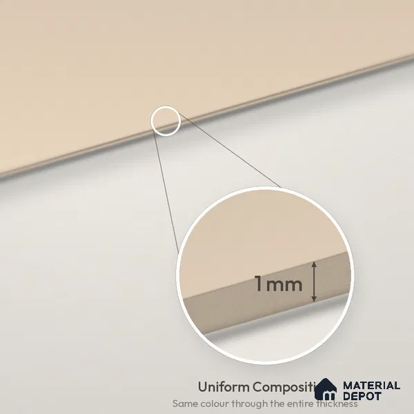 Taupe Beige Solid Colors Look LM 26021 8 ft x 4 ft Matte Finish ASA Laminate - 1 mm