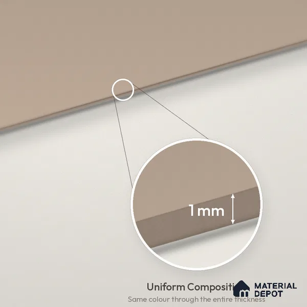 Cappuccino Beige Solid Colors Look LM 26022 8 ft x 4 ft Matte Finish ASA Laminate - 1 mm